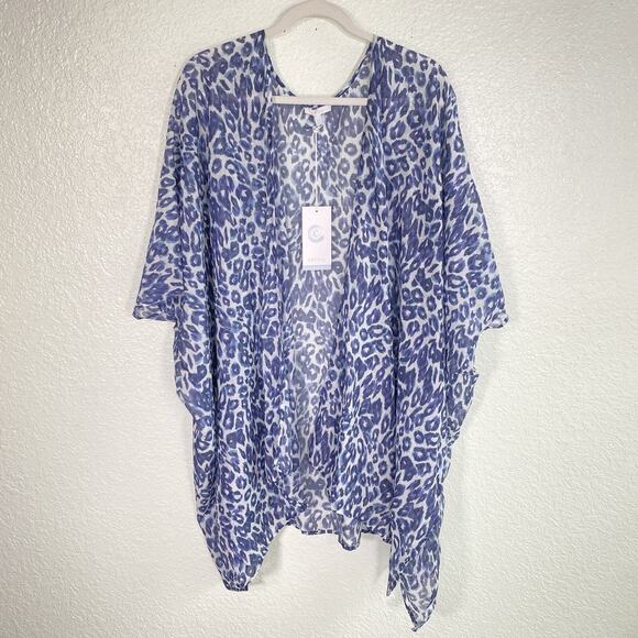 Johnny Was Tops - Johnny Was CALME Kimono Women Small Medium Leopard Cotton Silk Cardigan Cover Up